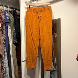 Old Navy Women's Orange/ Mustard Linen Straight Leg Pants